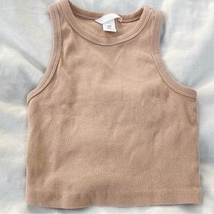 Beige Cropped Tank Top